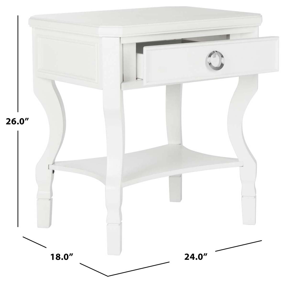 Safavieh Alaia One Drawer Night Stand , FOX6275 - White