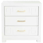 Safavieh Raina Three Drawer Greek Key Night Stand , FOX6278 - White