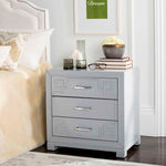Safavieh Raina Three Drawer Greek Key Night Stand , FOX6278 - Grey