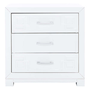 Safavieh Raina Three Drawer Greek Key Night Stand  , FOX6278