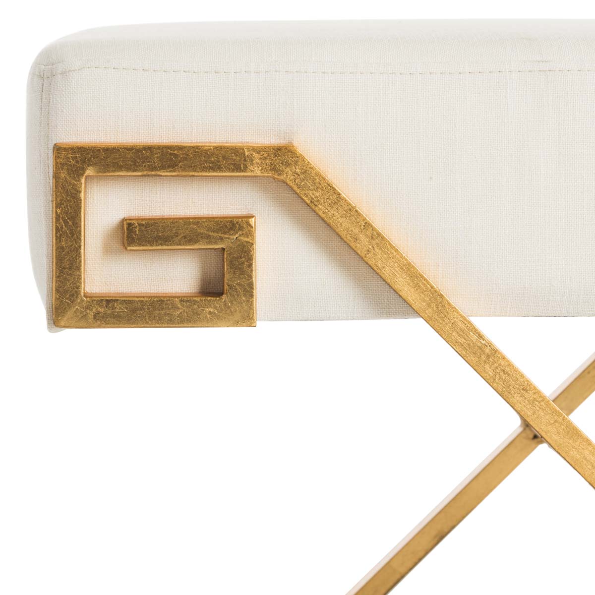 Safavieh Luna Greek Key Bench , FOX6281 - Light Beige