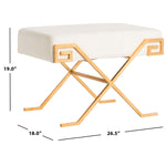 Safavieh Luna Greek Key Bench , FOX6281 - Light Beige