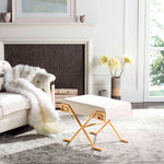 Safavieh Luna Greek Key Bench , FOX6281 - Light Beige