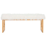 Safavieh Mera Faux Sheepskin Bench , FOX6291 - White Faux/Gold Liquid