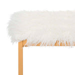 Safavieh Mera Faux Sheepskin Bench , FOX6291 - White Faux/Gold Liquid