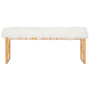 Safavieh Mera Faux Sheepskin Bench , FOX6291