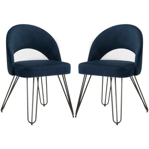 Safavieh Jora Velvet Retro Dining Chair (Set of 2), FOX6296