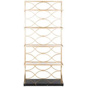 Safavieh Spano 4 Glass Tier Marble Base Etagere , FOX6299