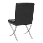 Safavieh Walsh Tufted Side Chair , FOX6300 - Black Pu/Chrome