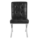 Safavieh Walsh Tufted Side Chair , FOX6300 - Black Pu/Chrome