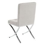 Safavieh Walsh Tufted Side Chair , FOX6300 - Grey Velvet/Chrome