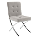 Safavieh Walsh Tufted Side Chair , FOX6300 - Grey Velvet/Chrome