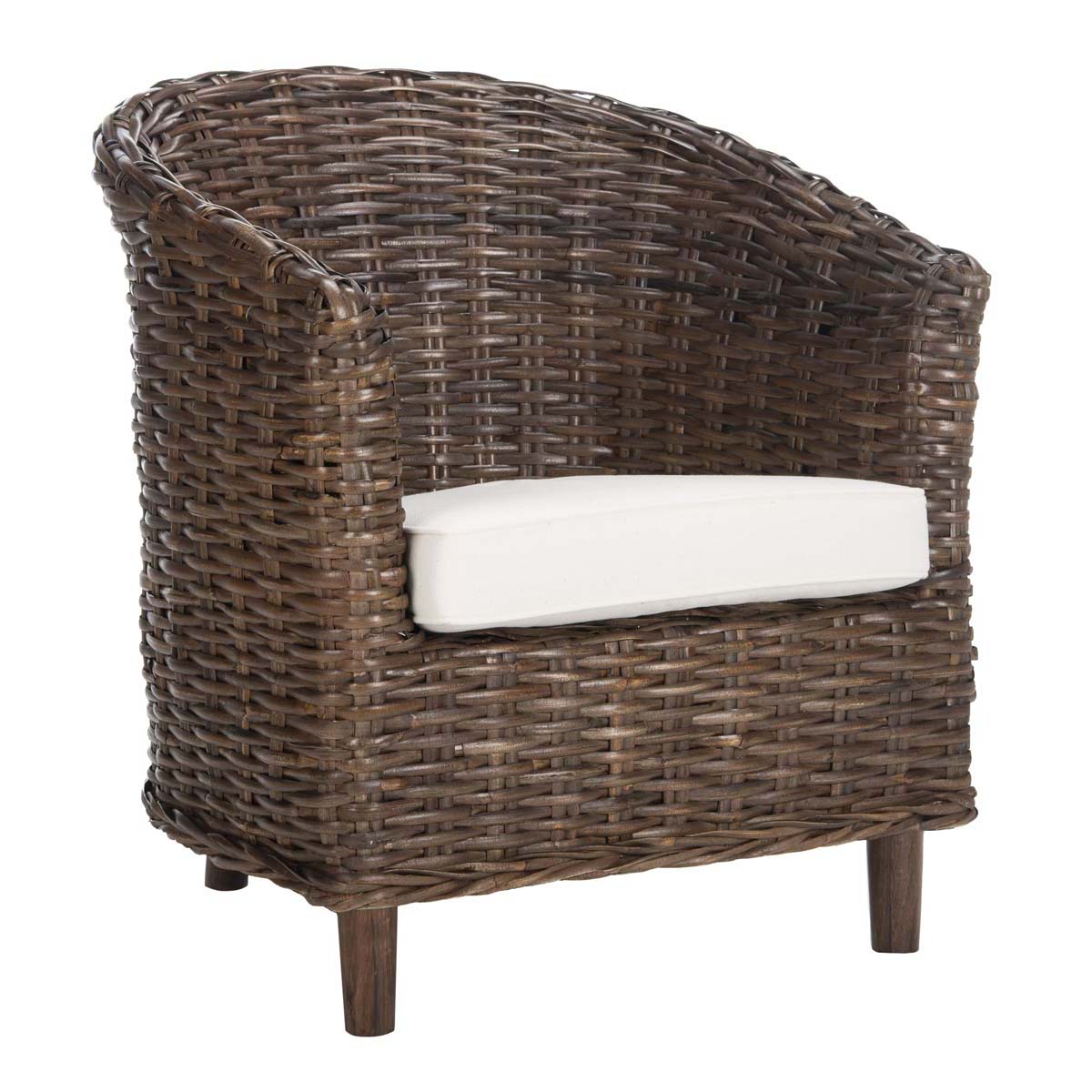 Safavieh Omni Rattan Barrel Chair , FOX6501 - Brown 