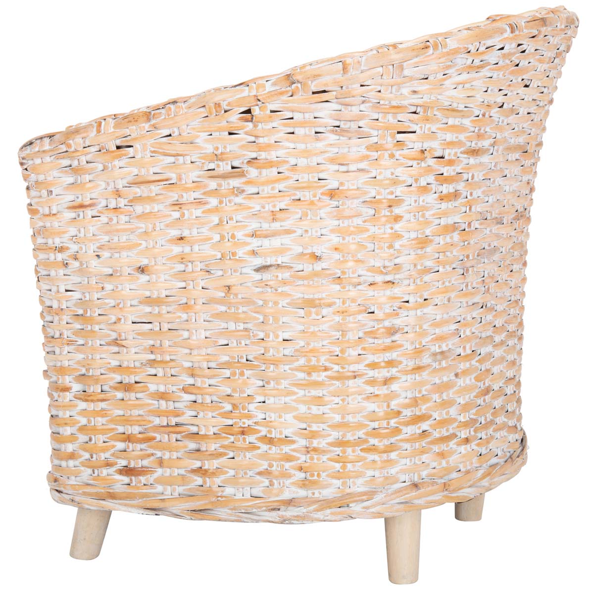 Safavieh Omni Rattan Barrel Chair , FOX6501 - Natural White Wash/White 