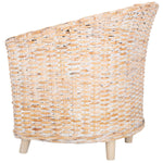 Safavieh Omni Rattan Barrel Chair , FOX6501 - Natural White Wash/White 