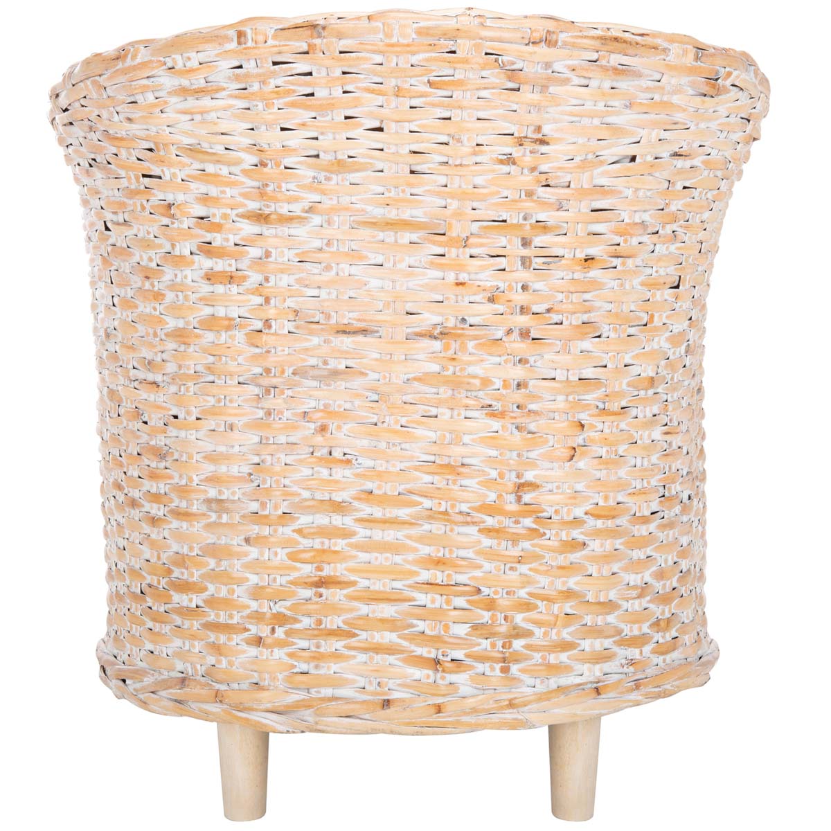 Safavieh Omni Rattan Barrel Chair , FOX6501 - Natural White Wash/White 
