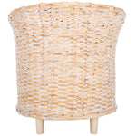 Safavieh Omni Rattan Barrel Chair , FOX6501 - Natural White Wash/White 