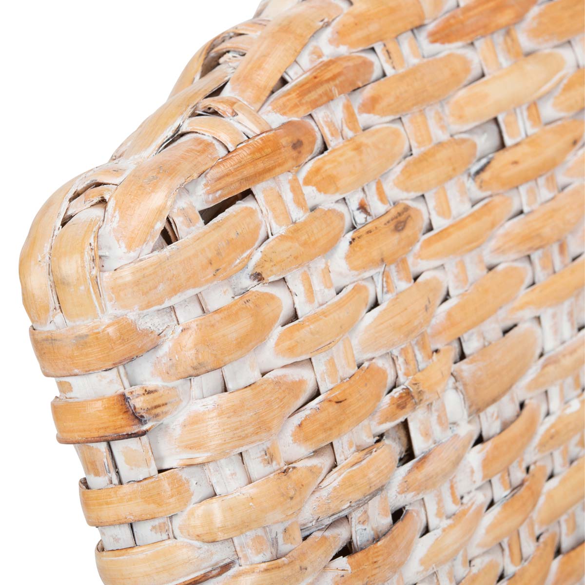 Safavieh Omni Rattan Barrel Chair , FOX6501 - Natural White Wash/White 