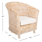 Safavieh Omni Rattan Barrel Chair , FOX6501 - Natural White Wash/White 