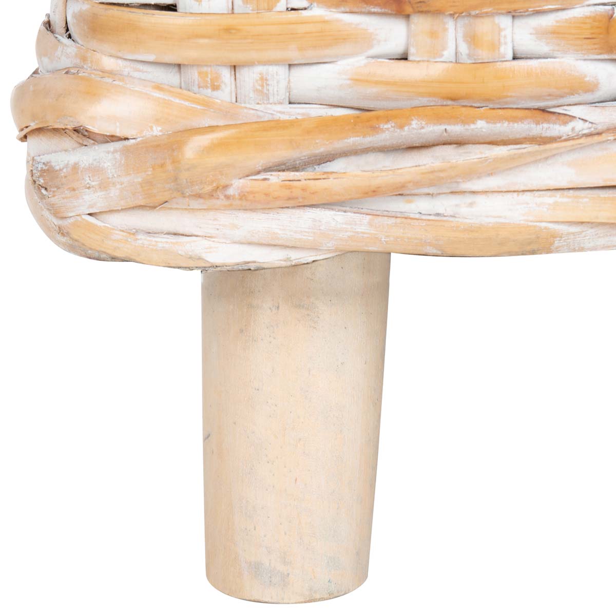 Safavieh Omni Rattan Barrel Chair , FOX6501 - Natural White Wash/White 