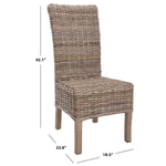Safavieh Quaker 19''H Rattan Side Chair, FOX6521 - Natural (Set of 2)