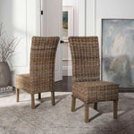 Safavieh Quaker 19''H Rattan Side Chair, FOX6521 - Natural (Set of 2)