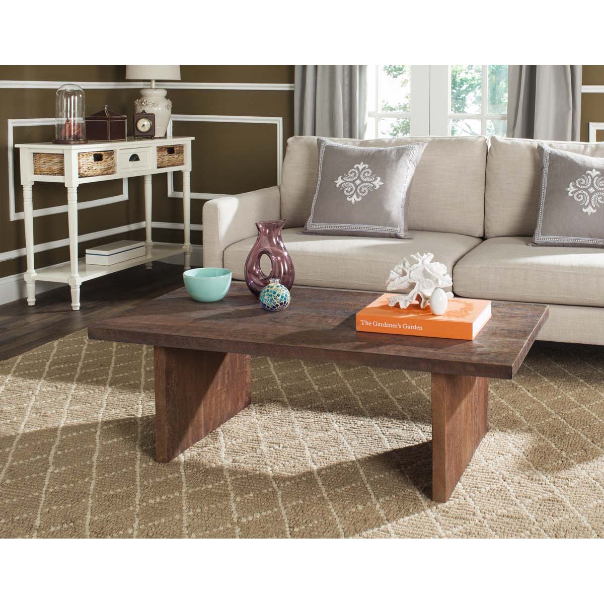 Safavieh Senjo Rouge Coffee Table , FOX6538 - Brown