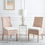 Safavieh Suncoast Arm Chair W/ Cushion , FOX6540 - Natural White Wash / White