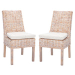 Safavieh Suncoast Arm Chair W/ Cushion , FOX6540 - Natural White Wash / White