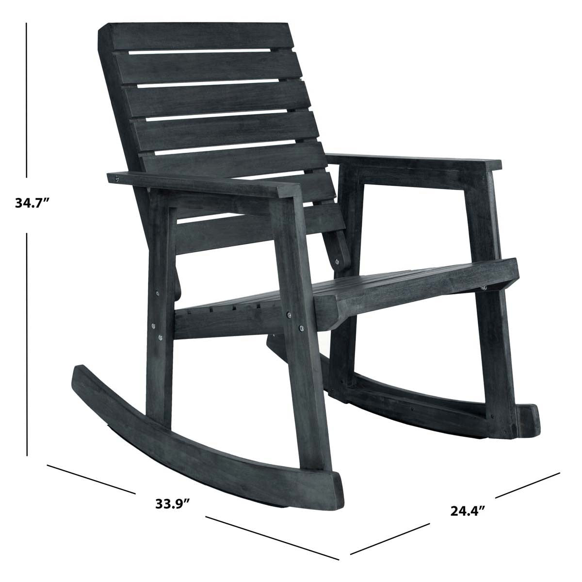 Safavieh Alexei Rocking Chair , FOX6702 - Dark Slate Grey