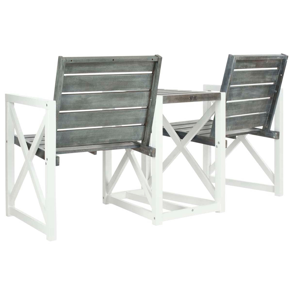 Safavieh Jovanna 2 Seat Bench , FOX6707 - White/Ash Grey