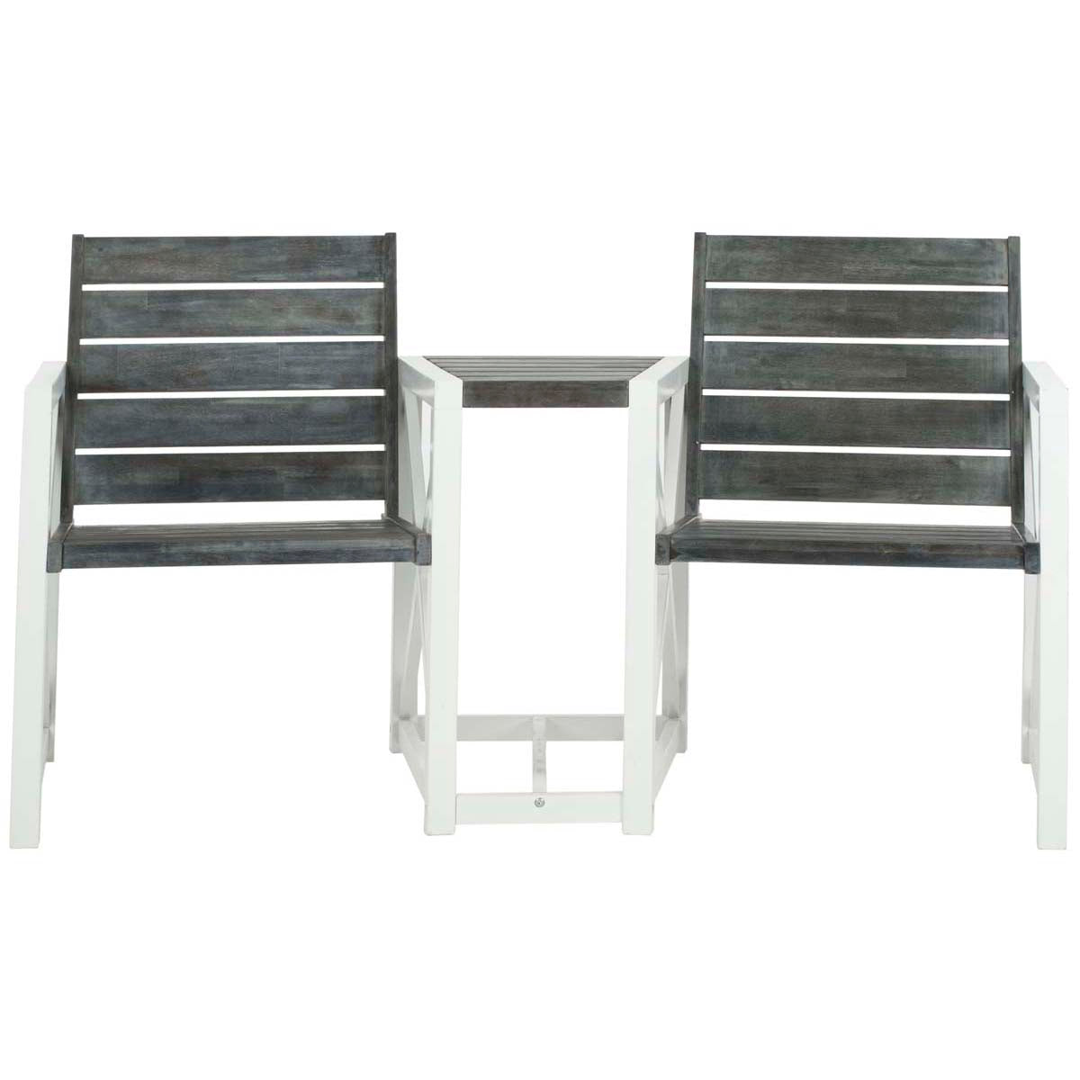 Safavieh Jovanna 2 Seat Bench , FOX6707 - White/Ash Grey