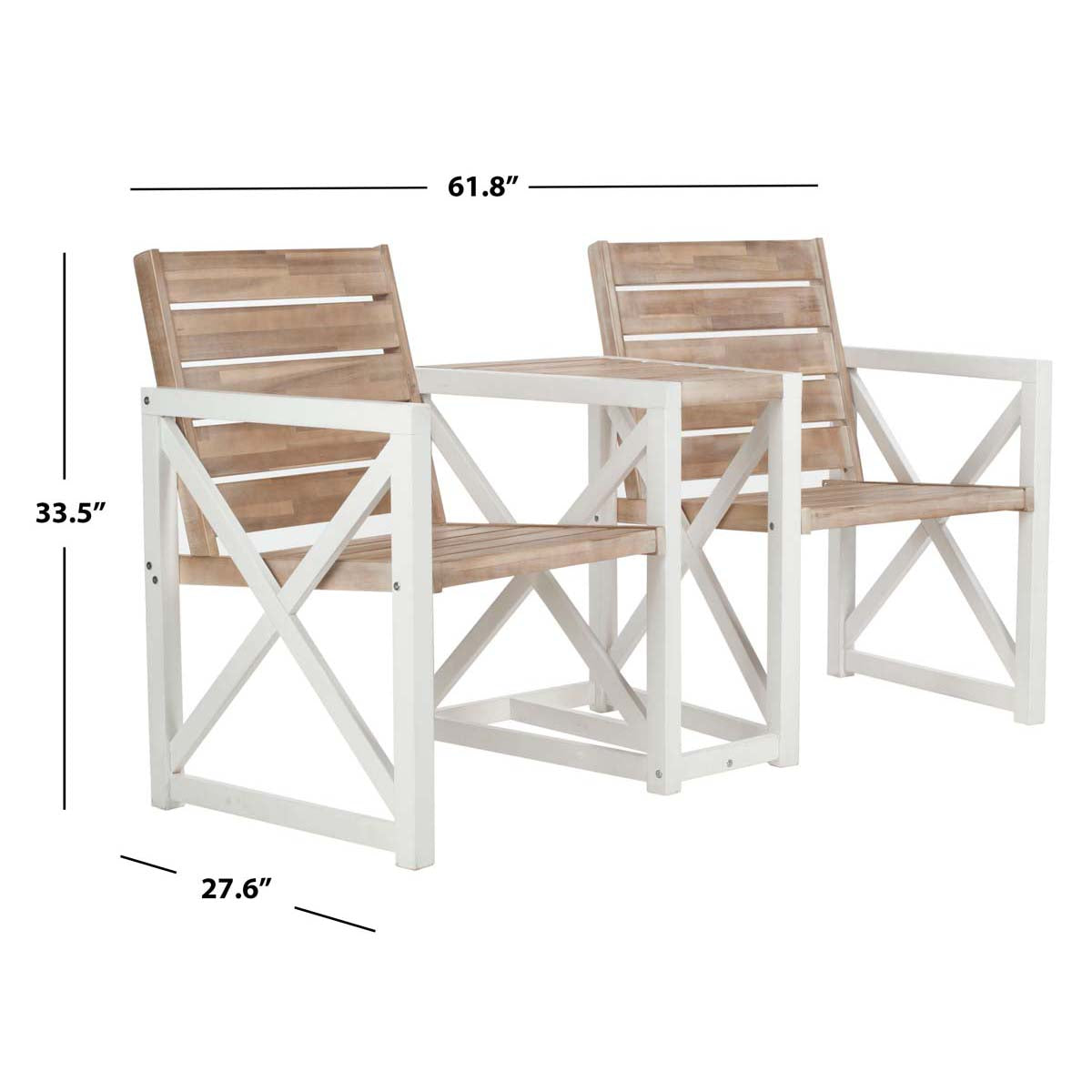 Safavieh Jovanna 2 Seat Bench , FOX6707 - White/Oak