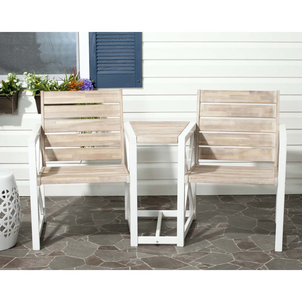 Safavieh Jovanna 2 Seat Bench , FOX6707 - White/Oak