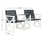 Safavieh Jovanna 2 Seat Bench , FOX6707 - White/Dark Slate Grey