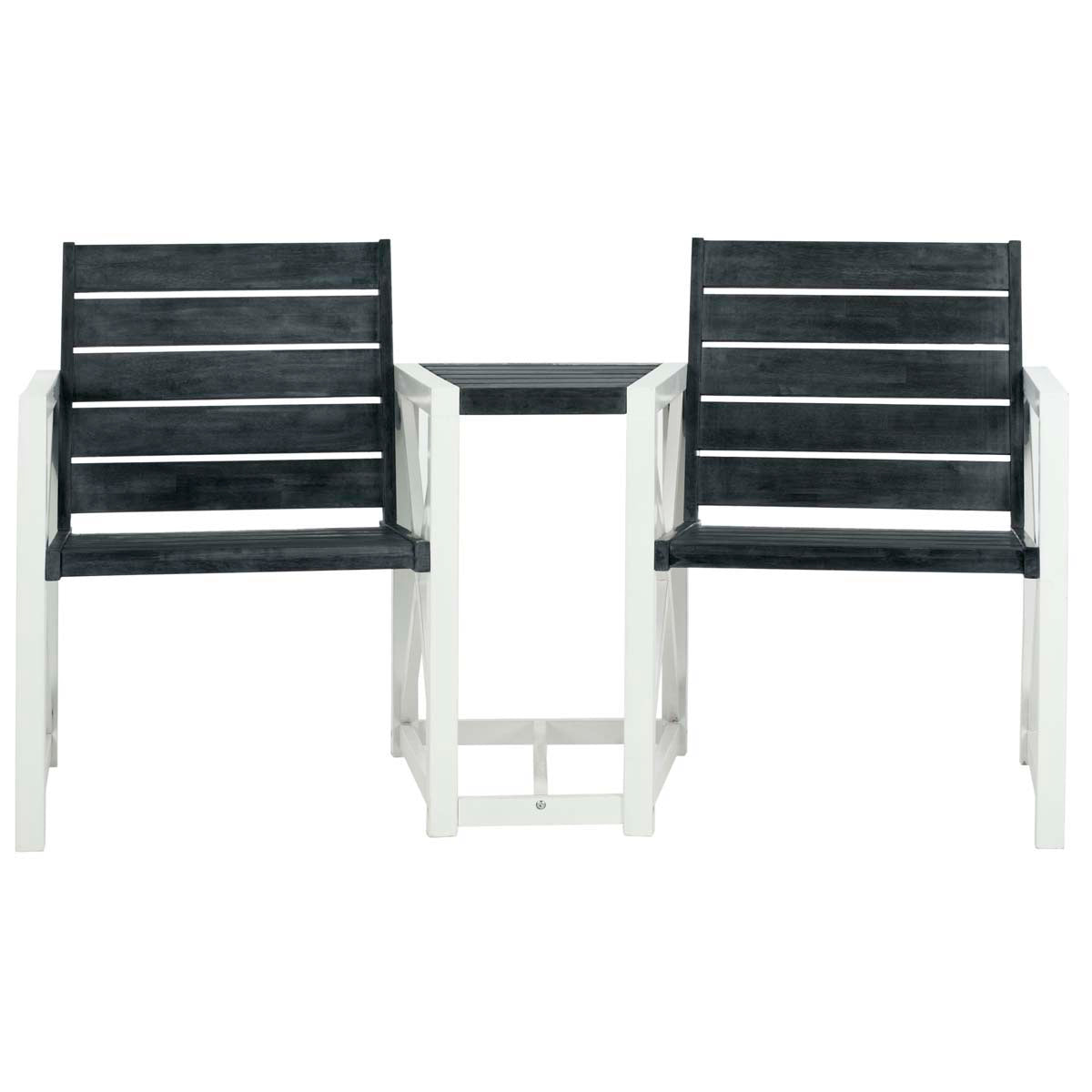 Safavieh Jovanna 2 Seat Bench , FOX6707 - White/Dark Slate Grey