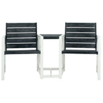 Safavieh Jovanna 2 Seat Bench , FOX6707 - White/Dark Slate Grey