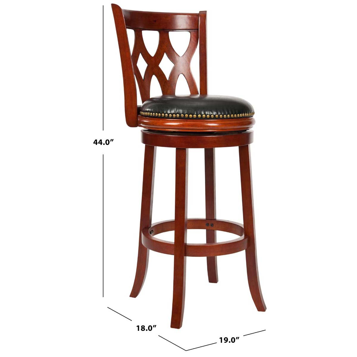 Safavieh Lancaster Swivel Bar Stool , FOX7002 - Light Cherry/Black