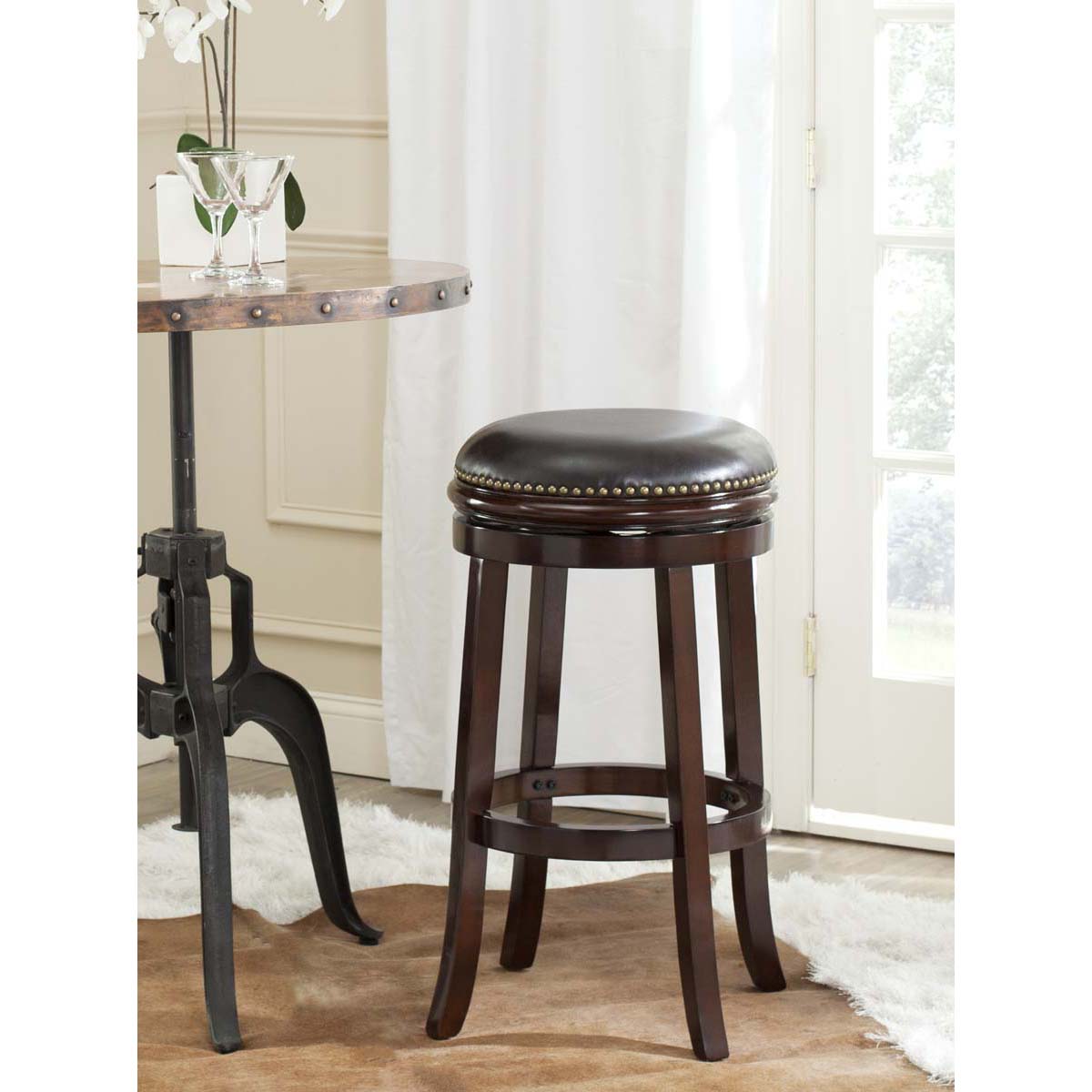 Safavieh Biagio Swivel Bar Stool , FOX7007 - Sierra/Brown