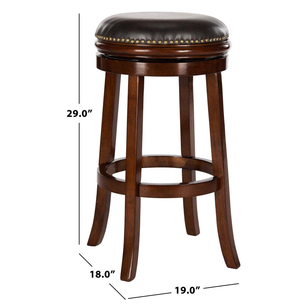 Safavieh Biagio Swivel Bar Stool , FOX7007 - Espresso/Brown