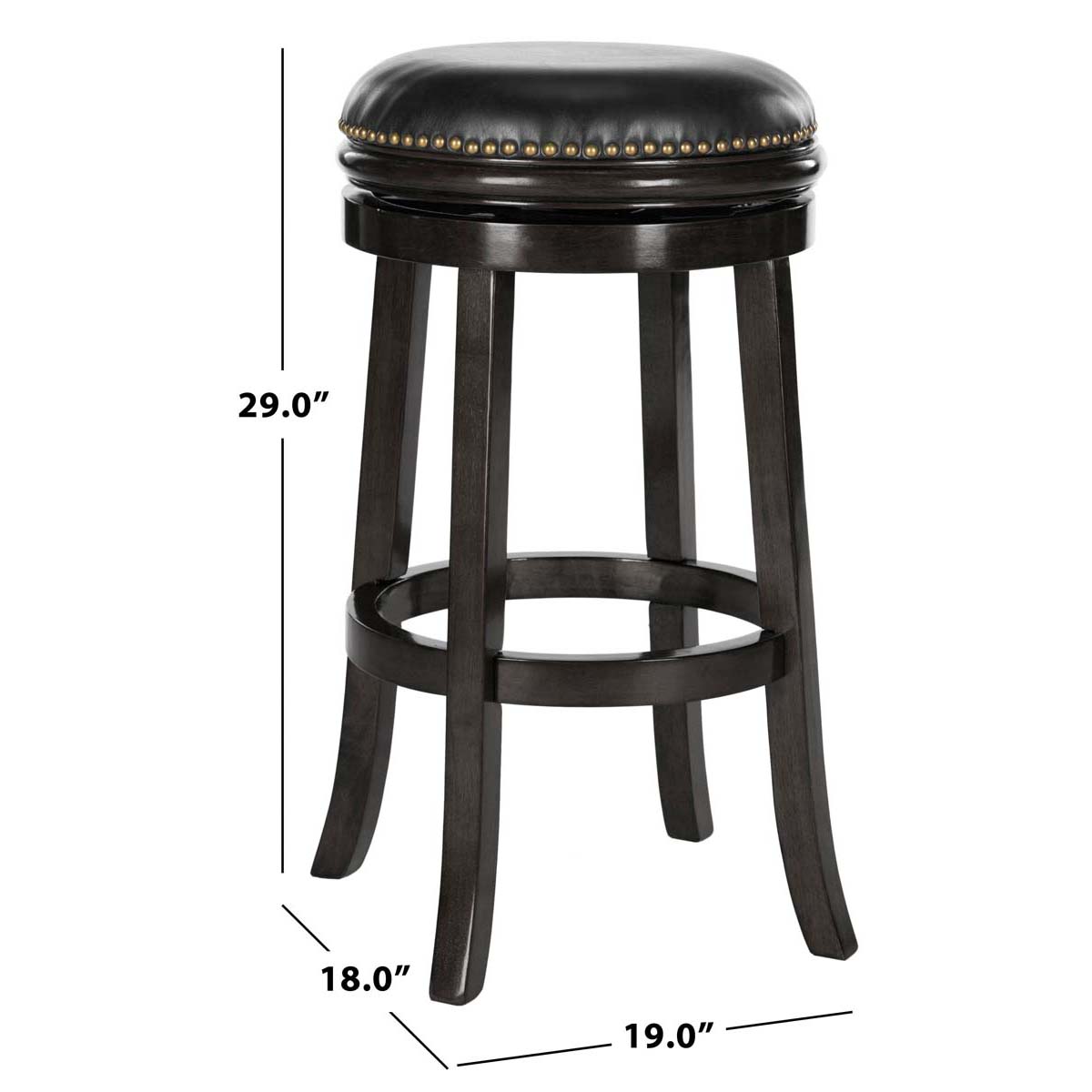 Safavieh Biagio Swivel Bar Stool , FOX7007 - Black/Black