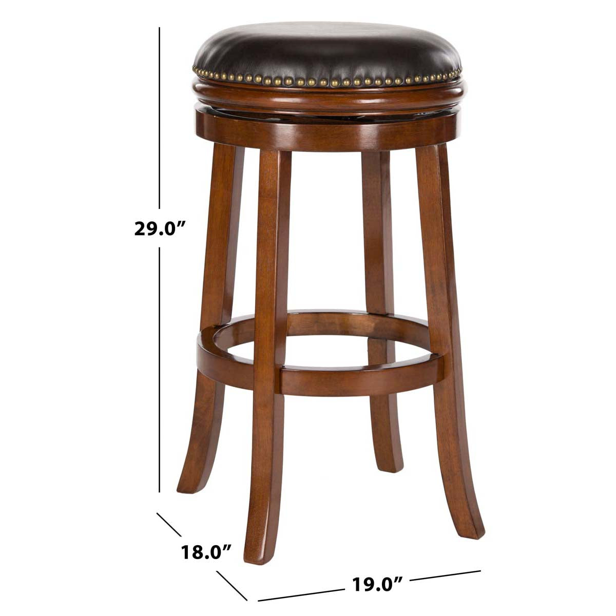 Safavieh Biagio Swivel Bar Stool , FOX7007 - Walnut/Brown