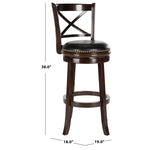 Safavieh Butler Swivel Bar Stool , FOX7014 - Cappuccino/Black