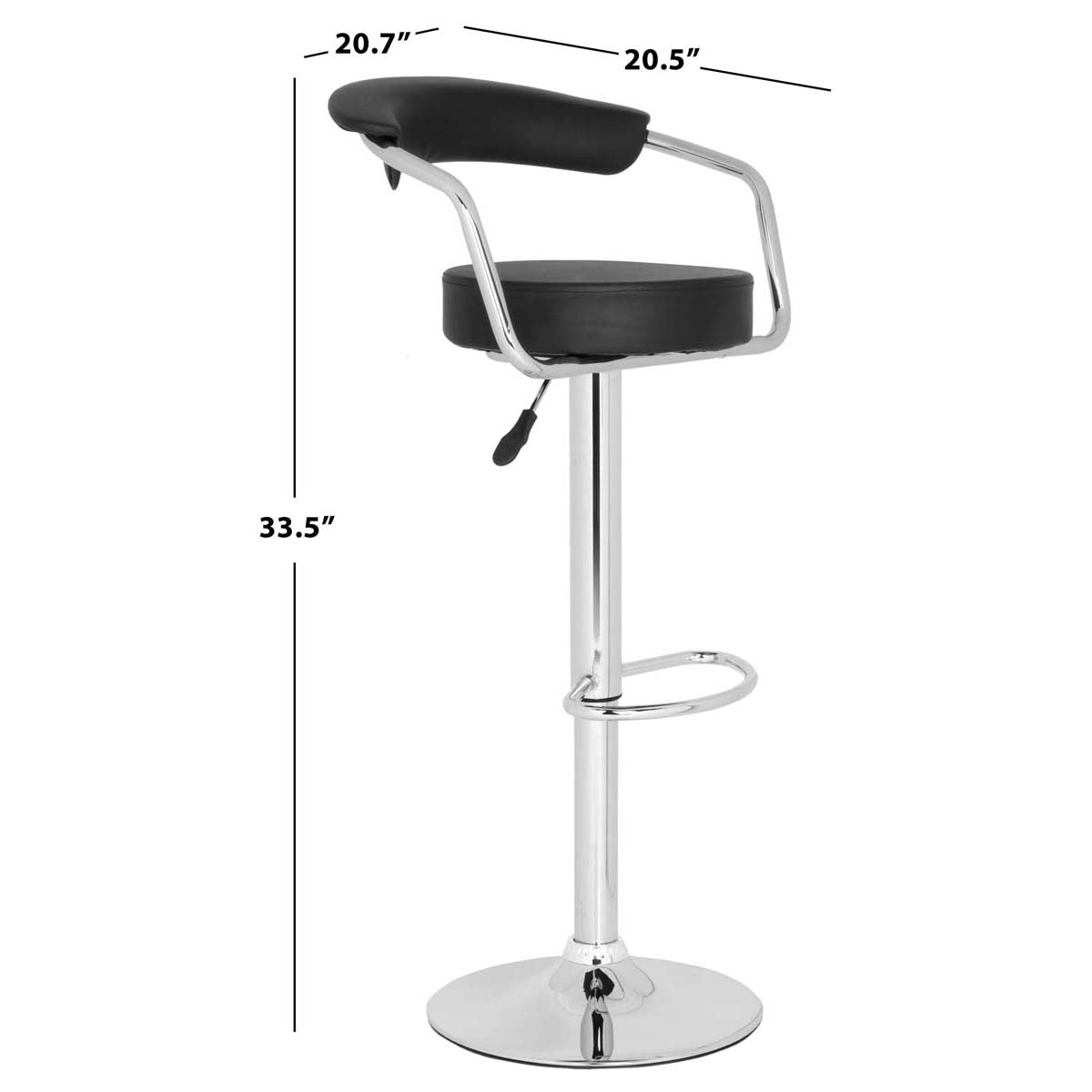 Safavieh Angus Swivel Bar Stool , FOX7511 - Black