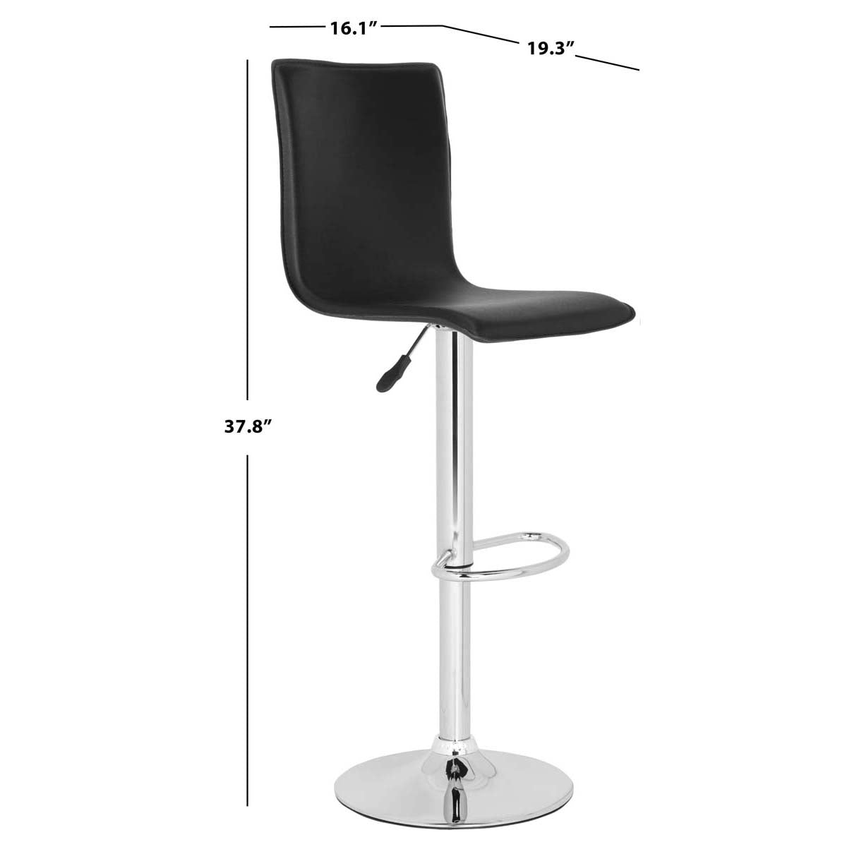 Safavieh Magda Swivel Bar Stool , FOX7513 - Black