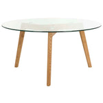 Safavieh Marjoram Round Glass Coffee Table , FOX8209 - Clear/Oak