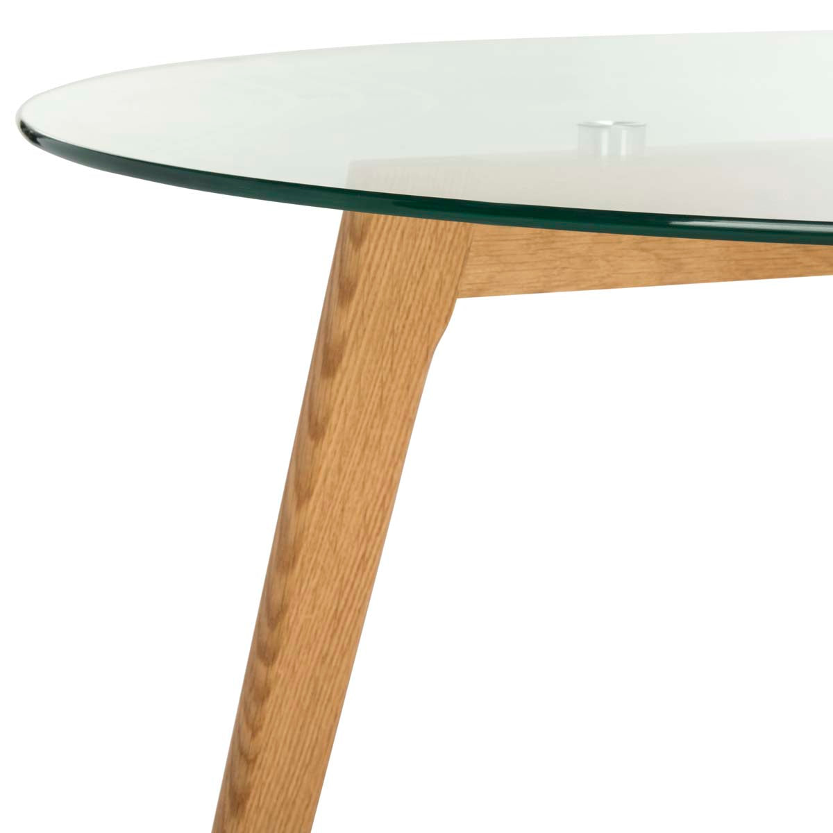 Safavieh Marjoram Round Glass Coffee Table , FOX8209 - Clear/Oak