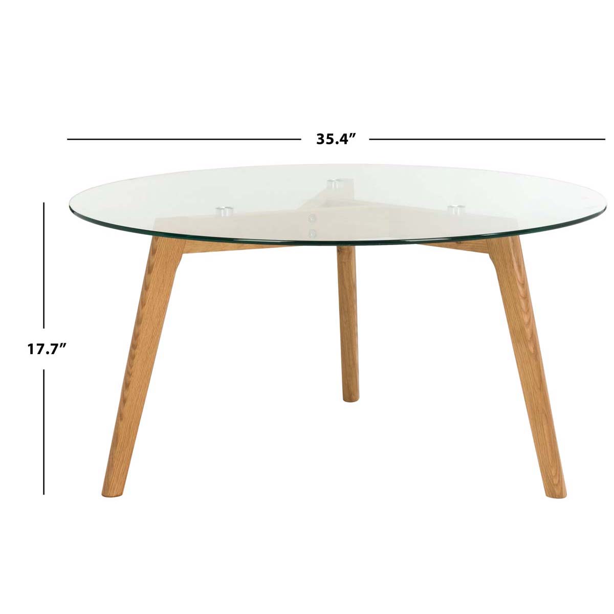 Safavieh Marjoram Round Glass Coffee Table , FOX8209 - Clear/Oak