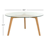 Safavieh Marjoram Round Glass Coffee Table , FOX8209 - Clear/Oak