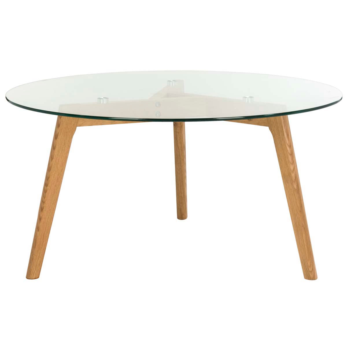 Safavieh Marjoram Round Glass Coffee Table , FOX8209 - Clear/Oak